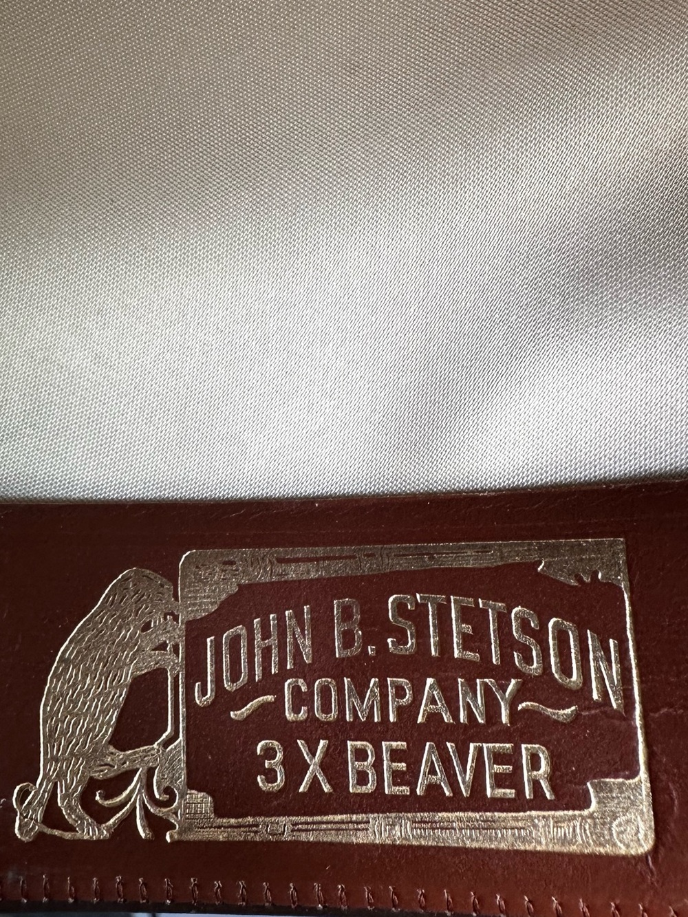 Vintage John B. Stetson 3X Beaver Cowboy Hat Tan Felt Western Size 7 USA Rodeo - Picture 7 of 9